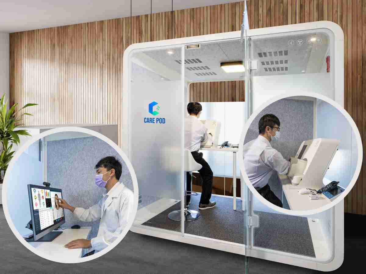 达擎于医疗科技展中展出＂远距诊疗舱＂，，，以因应医疗数字化及社会高龄化趋势下、、、、复诊及慢性病患等族群对于远距看诊需求逐渐升高所推出的创新整合方案。。。。多功能合一、、、、高隐私性的远距诊疗舱可根据病患端与医师端的不同需求，，，，提供弹性化及客制化功能，，，节省医生和病患的精力及时间